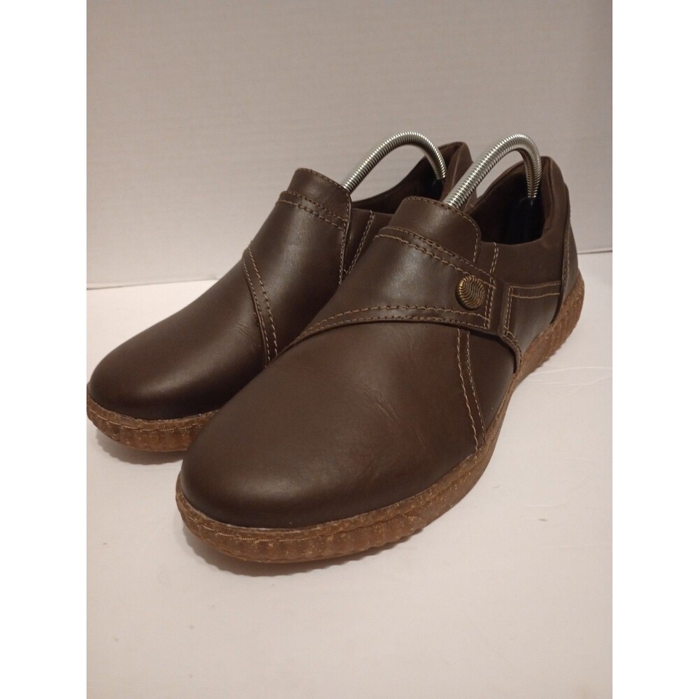 Clarks Collection Women's Loafers Brown Leather Caroline Pearl Slip On Shoe 11 M